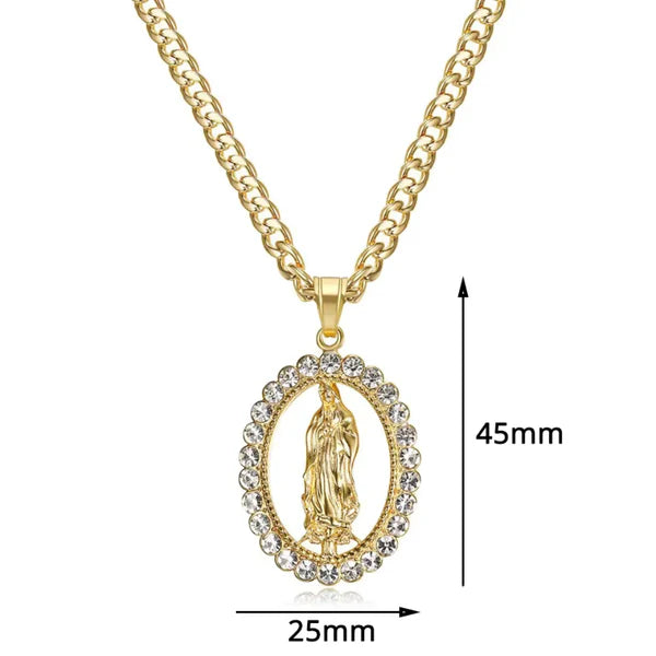 Compre 1 Lleve 2 - Collar Vírgen Maria con Cristales [OFERTA DE SEMANA SANTA]