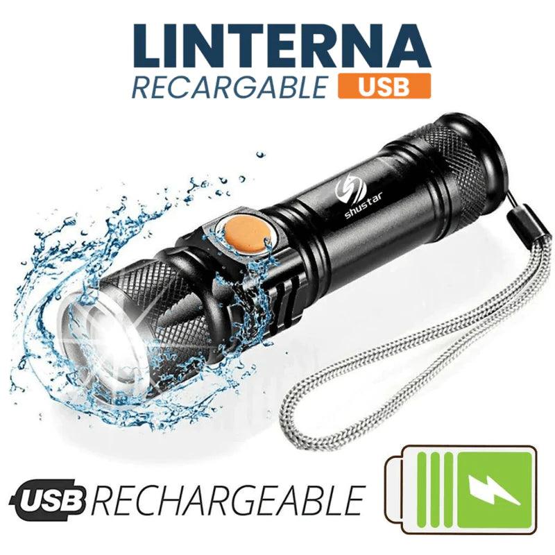 COMPRE 1 Y LLÉVATE 2 - Linterna Táctica TitanioPro™ USB - Vinolli